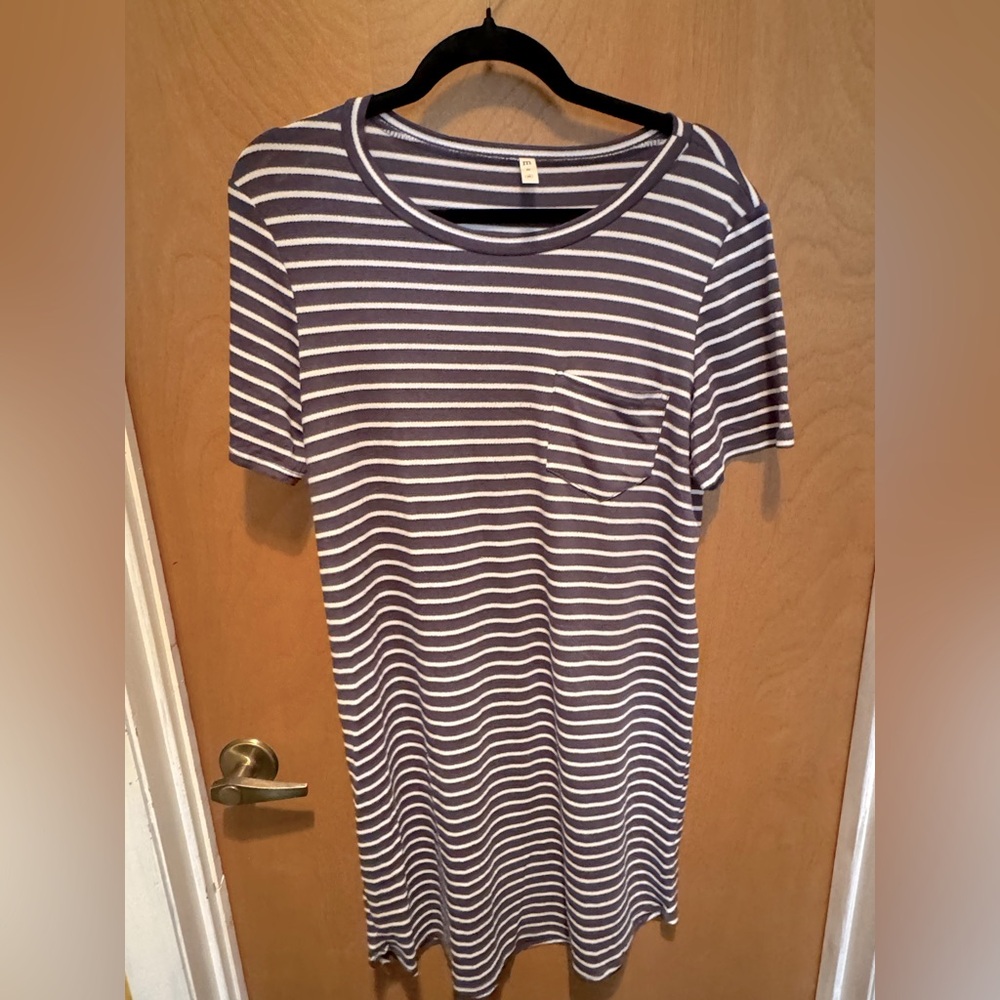 mts Navy and White Striped Dress